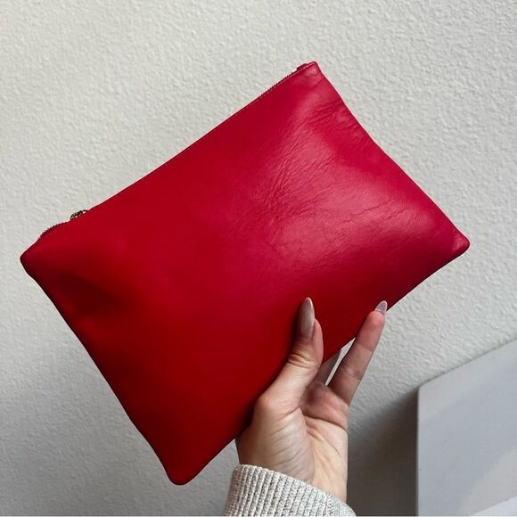 CHARLOTTE OLYMPIA Red Clear Laptop Work Tote Shoulder Bag + Pouch - Picture 12 of 14